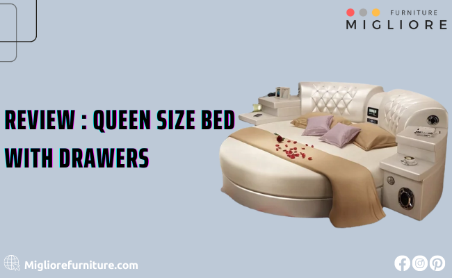 Queen size bed with drawers